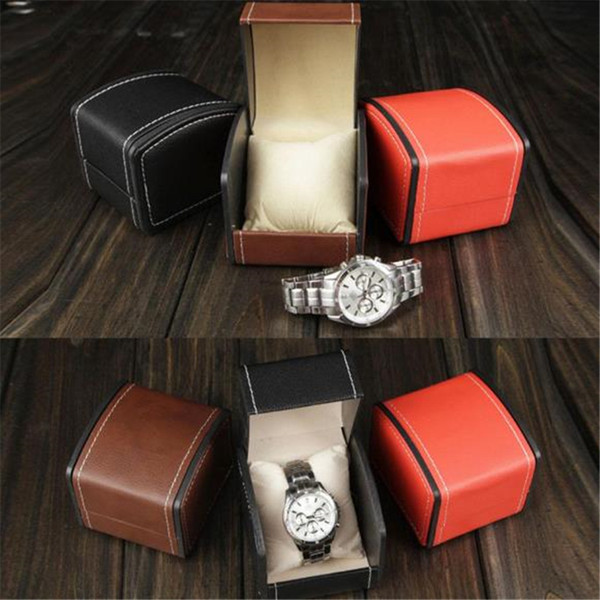 Luxury PU Leather Watch Box Gift Boxes Leather Watch case with Pillow For Bangle Ring Earrings Packaging Box 2019032716