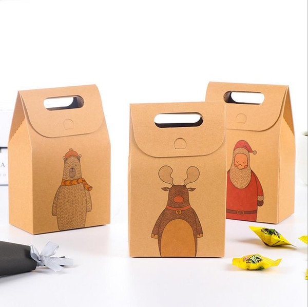 Creative kraft paper gift box Santa Claus cartoon gift wrap hand candy small paper box