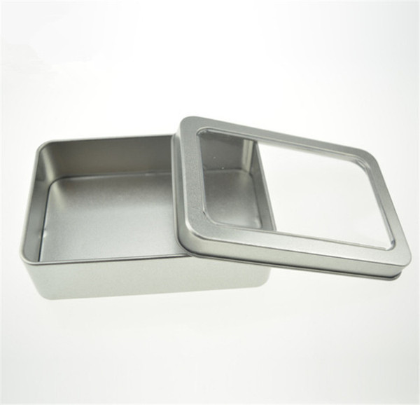 Open Window Metal Storage Cases Tin Boxes Steel display packaging Grind arenaceous square tin box Have different size