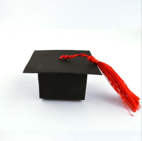 150pcs graduation cap candy box with tassel graduate party Celebration Party Gift Packing Box chocolate boxes free shipping