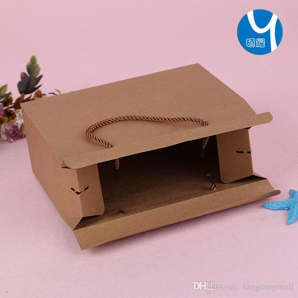 Hot sell Spot wholesale hand-held kraft paper gift box nuts packaging carton printable logo free DHL