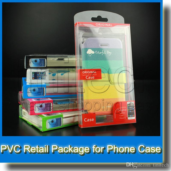 PVC Universal Retail Plastic Transparent Packaging Crystal Box for Samsung S5 S4 Note 3 iPhone 4 5S 6 Cell Phone Leather Wallet Case