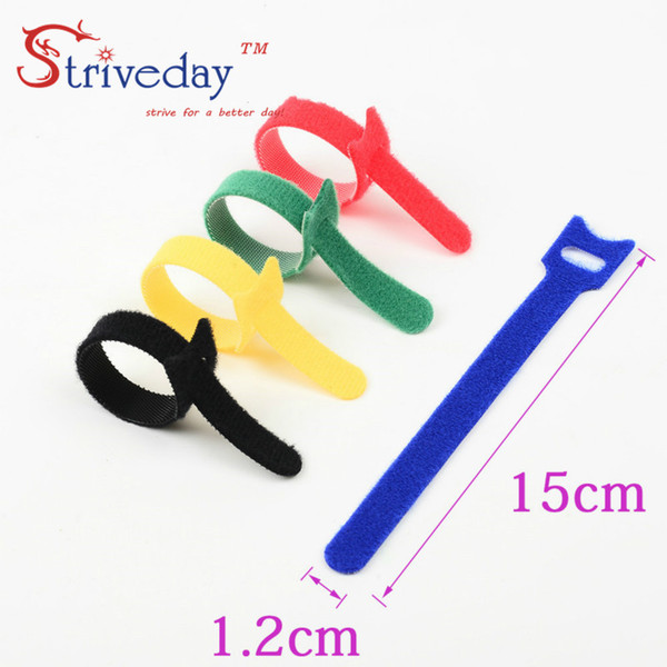 100pcs 5 Colors can choose Magic tape wiring harness/tapes Cable ties/Tie cord Computer cable Earphone Winder Cable ties DIY