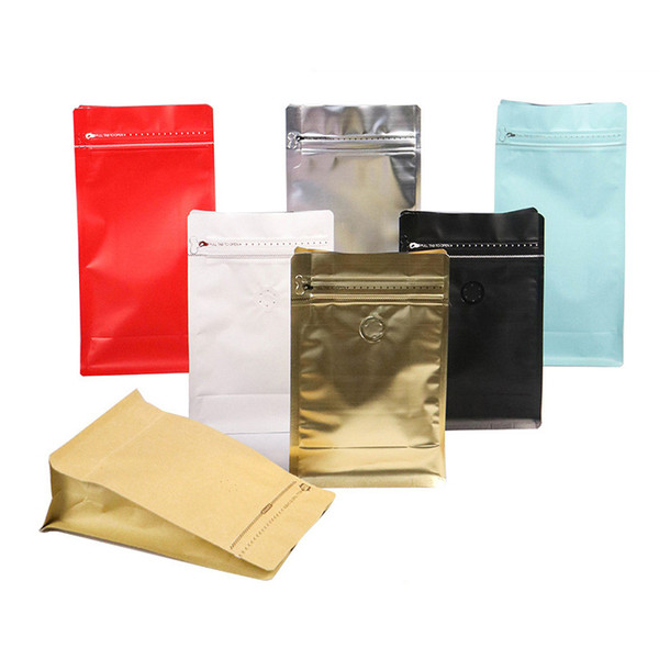 Aluminium Foil Coffee Bags With Degassing Valve Ziplock Packing Bags Stand Up Valve Bag Retail Package Pouch High Quality