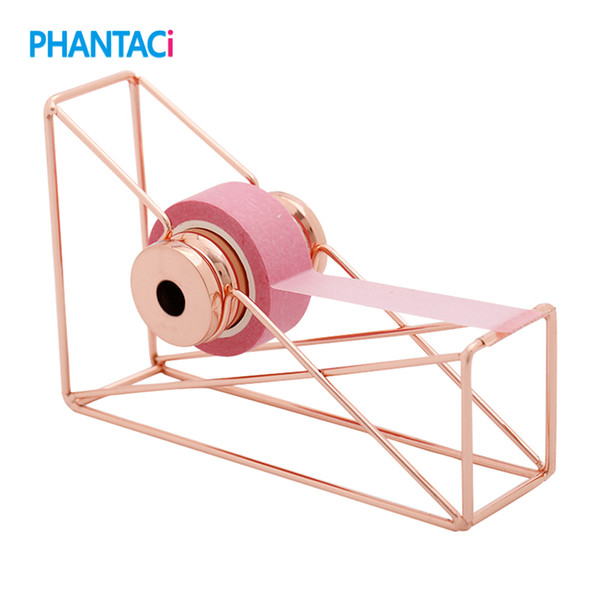 High Quality Rose Gold Metal Tape Dispenser Small Mini Washi Tapes Storage Organizer Cutter Tool Stationery Office School Supply