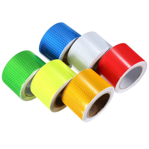 Wholesale-Lowest Price Reflective Film Car Reflective Tape White Honeycombs Vinyl Roll Self-adhesive Truck Boat 50MM x 5M