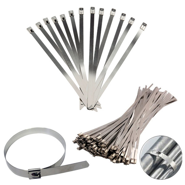 STAINLESS STEEL METAL CABLE TIES TIE ZIP WRAP EXHAUST HEAT STRAPS INDUCTION PIPE 10PCS/bag