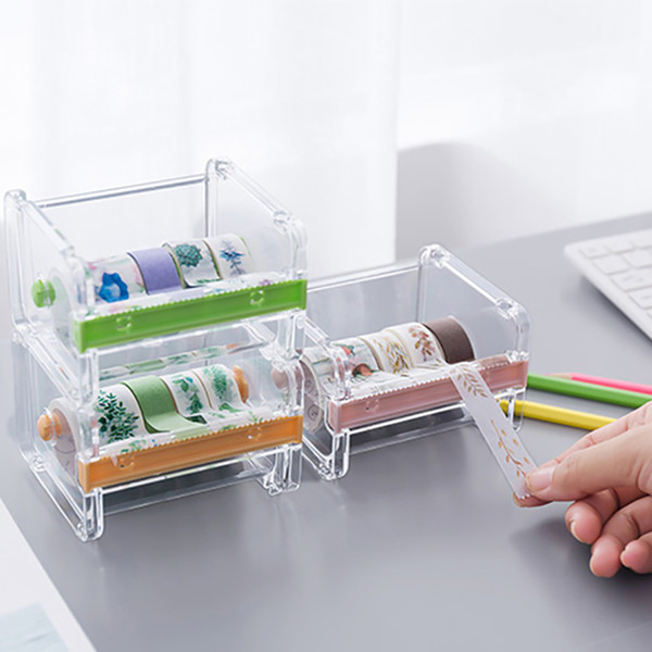 Stationery Masking Tape Cutter Transparent Tape Storage Organizer Cutter Desktop Office Dispenser Office Supplies Cuttings