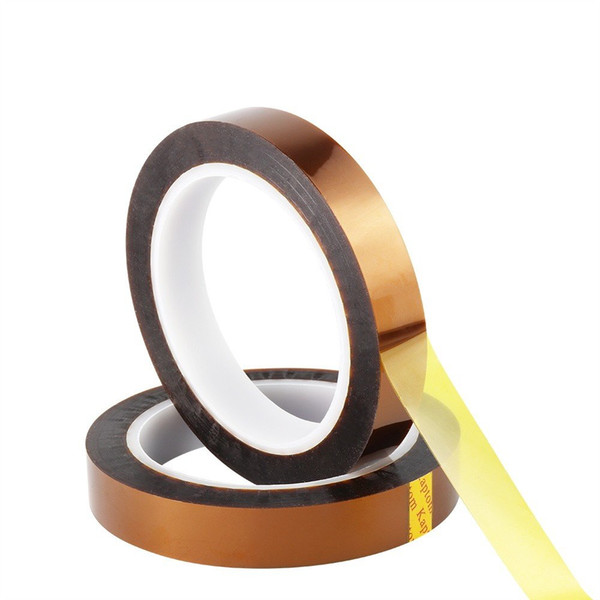 Retermit 2 Rolls 10mm X100ft Kapton Tape Sublimation Tape - for Heat Transfer Vinyl,3D Printers High Temperature Tape