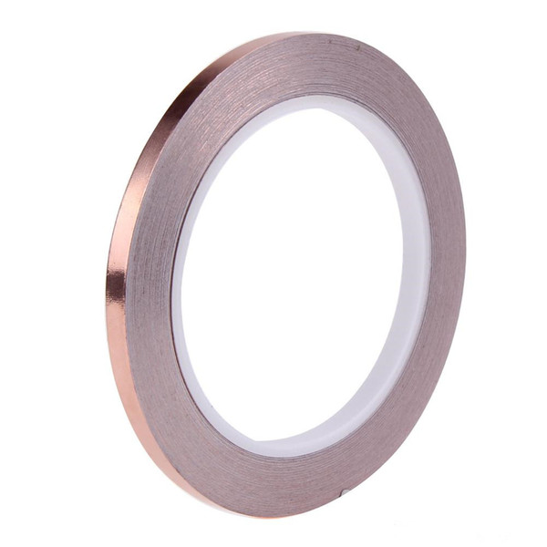 6mm 20m Single Side Conductive Copper Foil Tape Strip Adhesive EMI Shielding Heat Resist Tape for Electronic Components Barrier