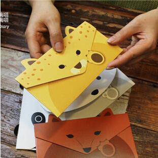 Wholesale-20pcs/lot Creative Vintage Animal design DIY Multifunction Kraft paper Tag Letter/Envelope/Green card/ No.0072