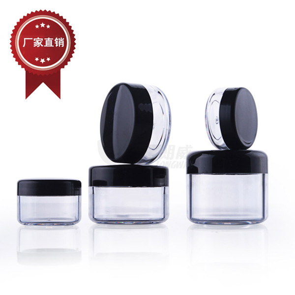 3g 5g 10g 15g 20g plastic cosmetic container black Plastic cream jar Makeup Sample Jar Cosmetic Packaging Bottle