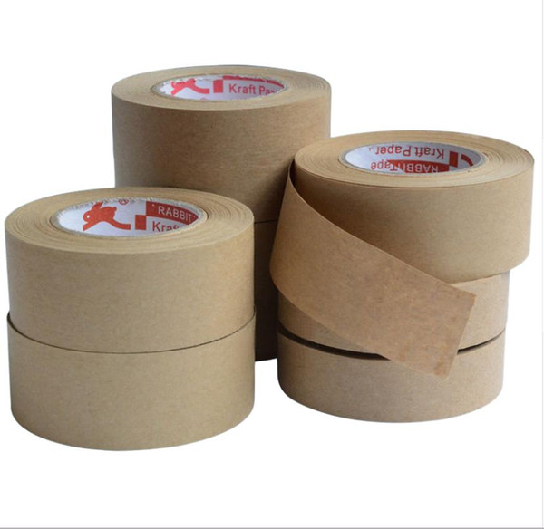 30m Gummed Kraft Paper Tape Bundled Adhesive Paper Tapes Sealed Water Activated Carton Painting Sticker For Packaging Tools