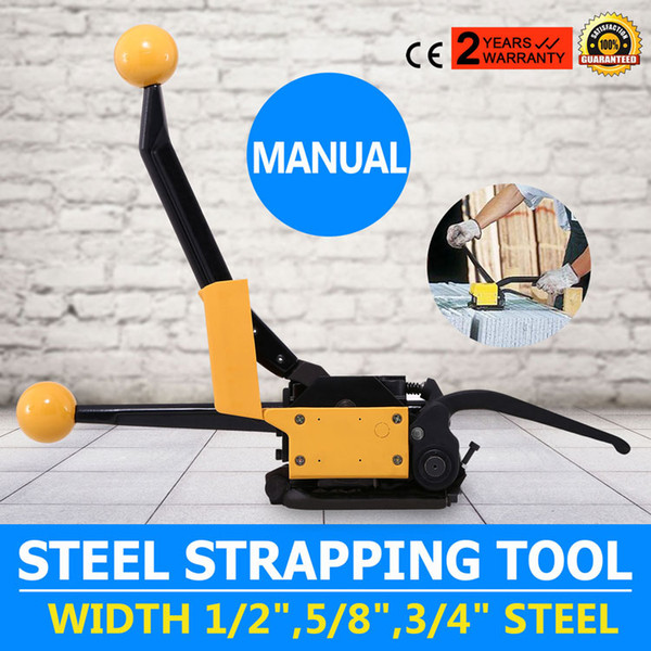 Mophorn Steel Strapping Tool A333 Manual Strapping Tool 1/2Inch to 3/4Inch Steel Straps Banding Sealless Combination Tool