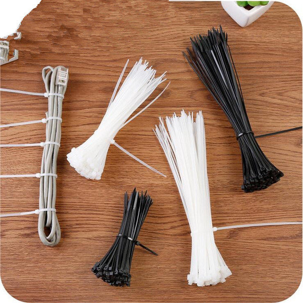 3 sizes 100pcs/lot/pack multifunctional black auto lock type nylon cable ties plastic cable ties strapping tape bag clip lock