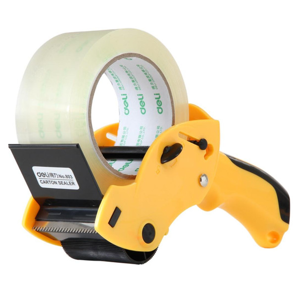 QSHOIC Yellow strength sealing apparatus 60mm tape cutter(not include tape) Hand-held machine packaging tape machine