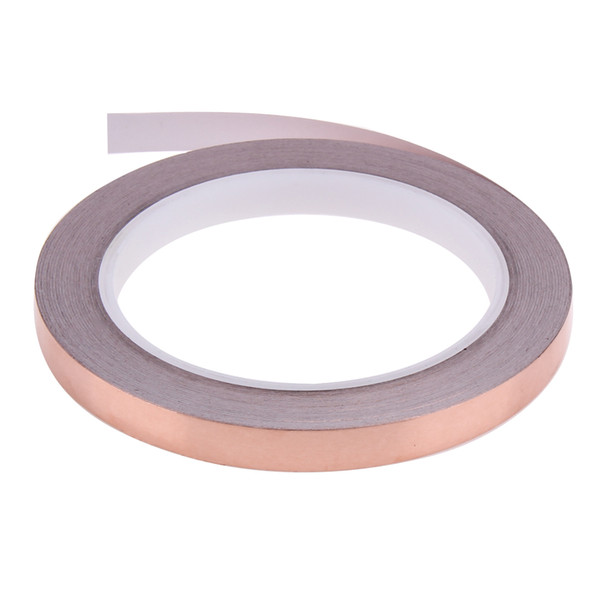 20m 10mm Copper Foil Stained Glass Foil Tape for EMI Shielding Slug Repellent Electrical Repair Waterproof Single Conductive