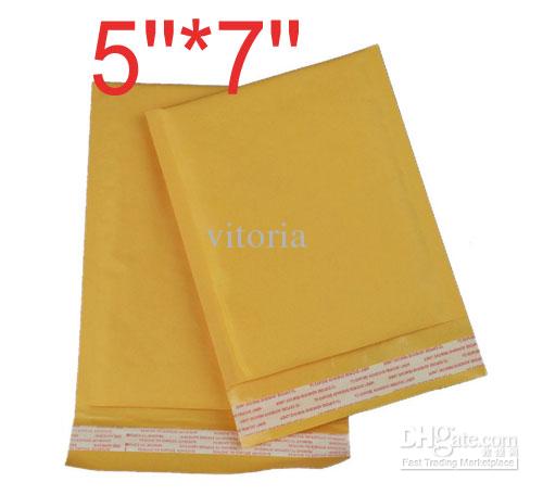 Golden Kraft Bubble Mailers Padded Envelopes Bags High Quality 122*178+40MM(5''*7'') 9055