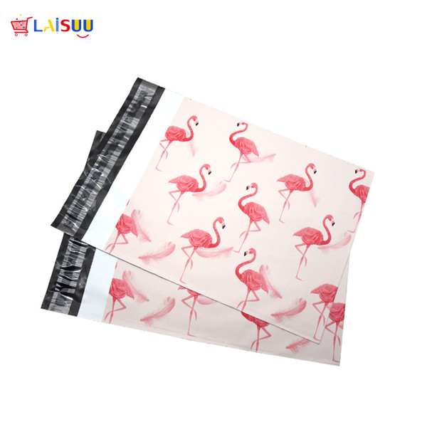 100pcs 25.5*33cm 10*13 inch Fashion Pink Flamingo pattern Poly Mailers Self Seal Plastic mailing Envelope Bags