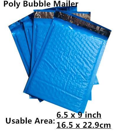 Wholesale-New Style [PB#69+]- Blue 6.5X9inch / 165X229MM Usable space Poly bubble Mailer envelopes padded Mailing Bag Self Sealing [50pcs]