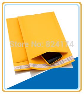 Wholesale-100PCS 9cmx13+4cm Good quality/Yellow Color Kraft Paper Air Bubble Bag/Mailers Envelope wthout printing