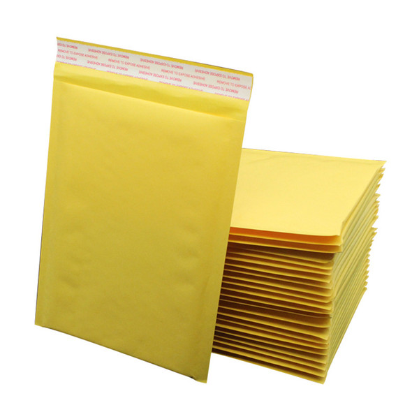 110mmx130mm 120mmx160mm Yellow Bubble Mailers Padded Envelopes Packaging Shipping Bags Kraft Bubble Mailing Envelope Bags 100pcs/lots