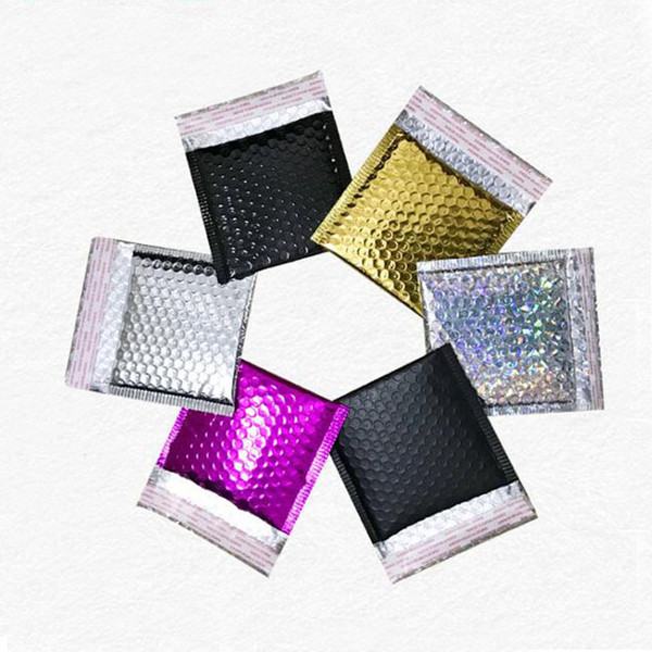 15*13cm Gold Black Sliver Laser Bubble Envelope Bubble Bag Bubble Film Envelope Shock Bag Padded Mailing Bag QW8738