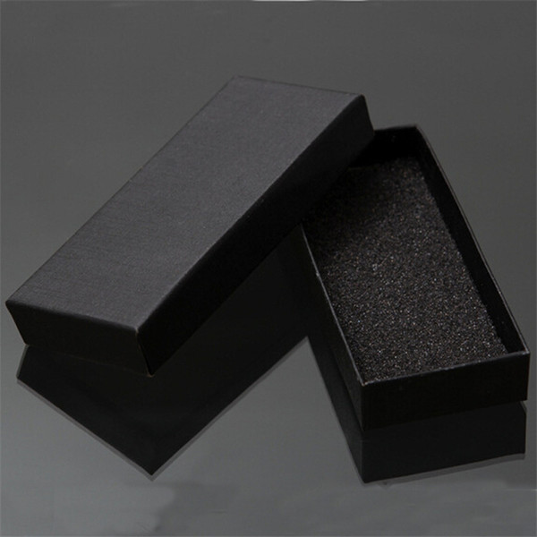 Wholesale-Practical Matte Black Gift Box Jewelry Key Buckle Packaging Small Cardboard Jewelry Boxes With Foam Sponge Pad Boxes For Sale