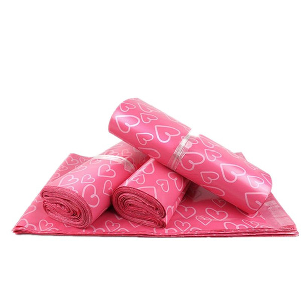 pink heart mailers envelope pouches Express Courier bags plastic shipping bags self-adhesive mailer post poly mailings 28*42CM