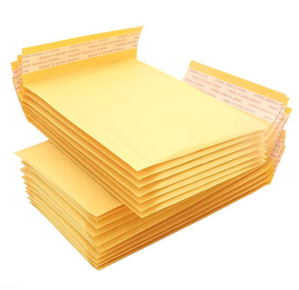 Yellow 12*16cm+4cm Kraft Bubble Mailers Envelope Wrap Padded Envelopes Self Seal Packing Pouch Shipping Bags Post Postal Mail Bag