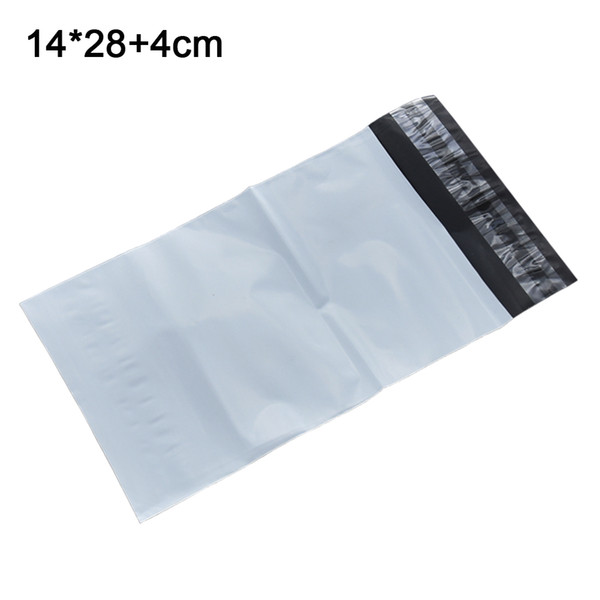 100pcs/lot 14*28+4cm Post Express Shipping Bag White Self Adhesive Plastic Mailing Bags Mailer Packing Poly Pouches