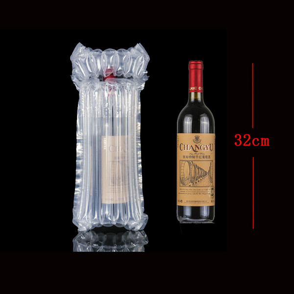 32x9CM 7 Columns Bottle Protector Wine Bottle Bag Portable Inflatable Air Packaging Bubble Bag Cushioning Wrap Travel Accessory Pack