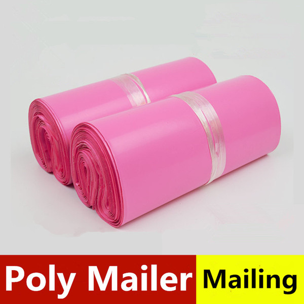 17*30cm Pink poly mailer shipping plastic packaging bags Lot products mail by Courier storage supplies mailing self adhesive package pouch