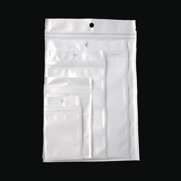 Clear/white Pearl Plastic Poly OPP Packing Zip Retail Packages PVC Plastic Bag 11*19cm 12*15cm 12*20cm 13*21cm 13*24cm 16*24cm 500pcs/lot