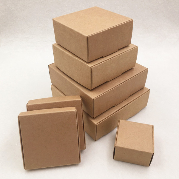 10 sizes Small Kraft cardboard packing gift box handmade soap candy For Wedding Decorations Event Party Supplies