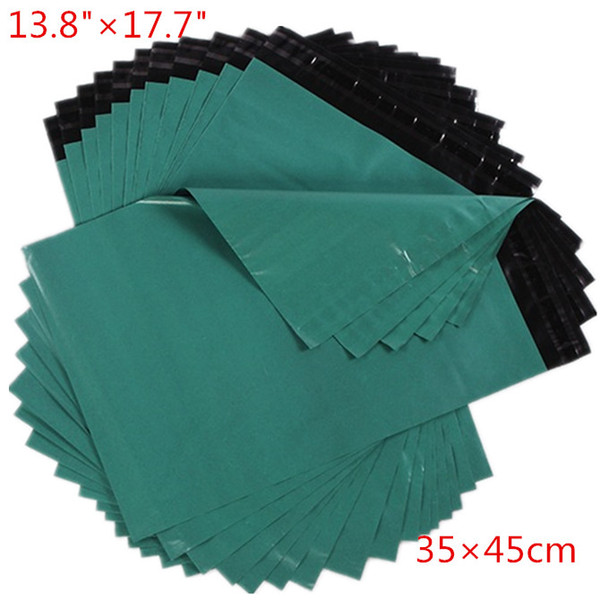 100pcs/lot 35*45cm Cheap Green Poly Mailer Mailing Bags Envelopes Plastic Strong Express Bags Courier Bags High Quality Free