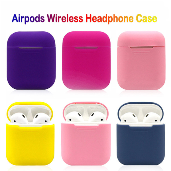 Silicone Carrying Earphone Case for Apple Airpods Air Pods Skin Sleeve Pouch Box Protector Wireless Earpods Headphones Cover