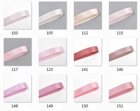 100y Double faced satin ribbon Silk ribbon tape Diy ribbon Wholesale -Pale to Pink