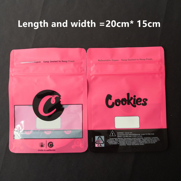 Red Cookies size L Blue Red Cookies Zipper Smell Proof Bags Packaging Stand Up Pouches Dry Herb Child Proof Function top quality