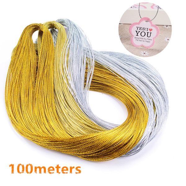 Gold Silver Rope Twine Ribbon Wedding Gift Packing Decoration Rope Handmade Craft String Party Supply 100meters