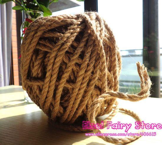 Wholesale NEW Natural Hemp Rope 6mm x40m Jute pet tie , Jute rope, Hemp rope, DIY jute cord Free shipping