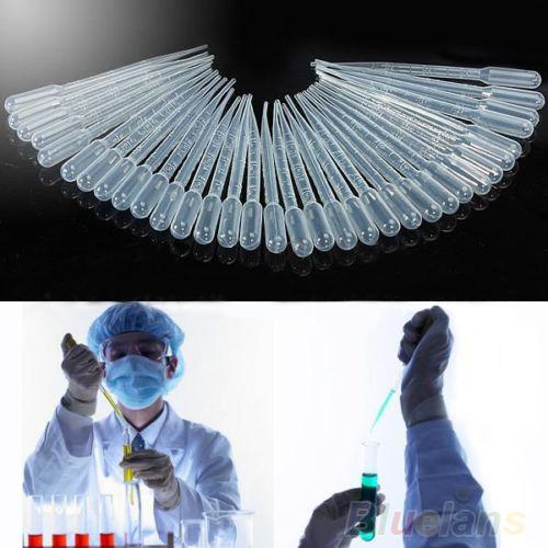 High Quality New 100PCS 3ml Disposable Plastic Eye Dropper Set Transfer Graduated Pipettes 00EO