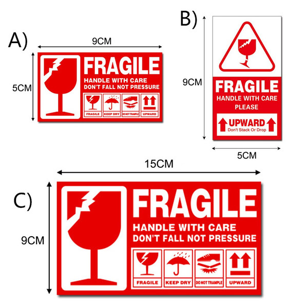 336 1000 PCS Fragile sticker poslaju fragile sticker 9*5cm 15*9cm B00699