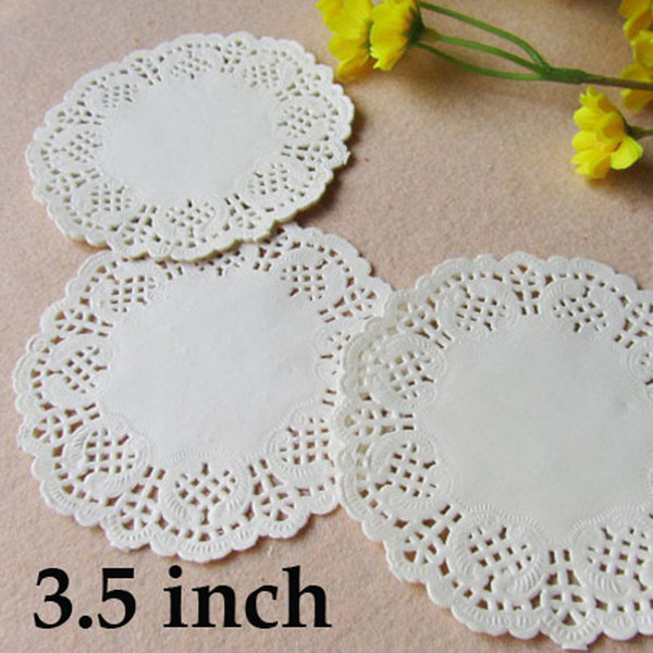 White Round Lace Paper Doilies / Doyleys,Vintage Coasters / Placemat Craft Wedding Christmas Table Decoration 500 Pcs 3.5