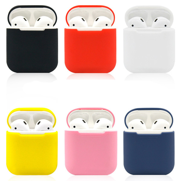 Airpods Silicone Case Soft TPU Ultra Thin Protector Cover Sleeve Pouch For Air Pods Earphone Case Free DHL 609