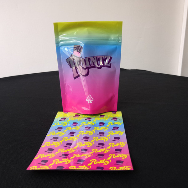 Hot Selling Runtz Mylar 3.5g bags childproof packaging resealable reusable Pouch Smell Proof Bags To Contain Dry Herb Flowers