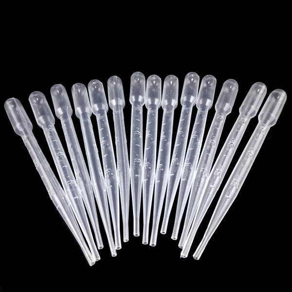 1000pcs 3ml Capacity Transparent Plastic Disposable Graduated Transfer Pipettes Eye Dropper for lab chemicals experiment supplies