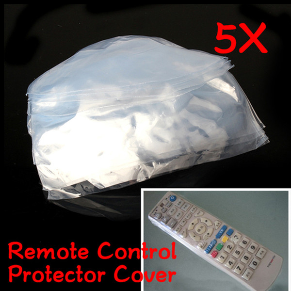 5pcs Remote Control Covers Heat Shrink Film TV Air-Conditioner Remote Control Protector Cover Waterproof Dust Case Covers free shipping