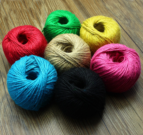 Colored Jute Twine 700m *3Ply Decorative Handmade Accessory Hemp Rope bakers Twine (Mix color 700M/LOT)