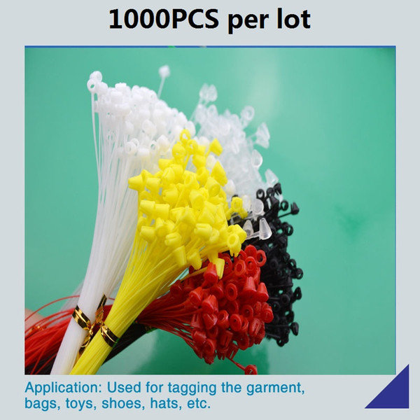 1000-Packed 7 inch/18cm plastic PP trademark tag rope, tag line for hat, toys, shoes, bags, clothes etc